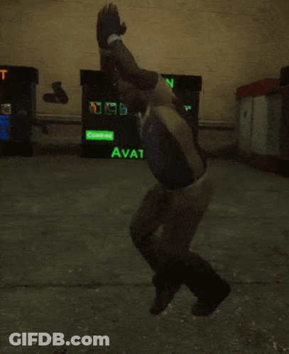 A Man Runs In Front Of A Sign That Says Taggynn GIF