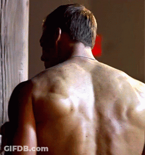 A Man 'S Back Is Shown In A Close Up GIF
