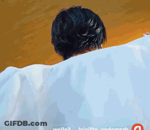 A Man 'S Back Is Shown In A Painting With The Word Wool On The Bottom Right Corner GIF