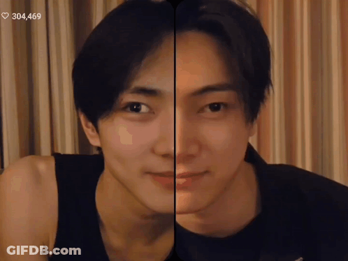 A Man 'S Face Is Divided In Half And The Number 304,469 Is Above Him GIF
