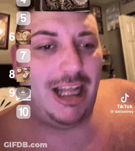 A Man 'S Face Is Shown In A Tiktok Video By Dalton Trey GIF