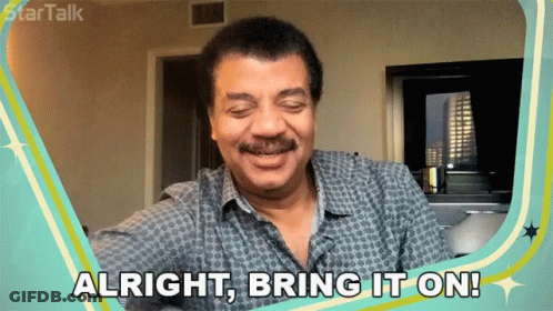 A Man Says " Alright Bring It On " In A Startalk Advertisement GIF