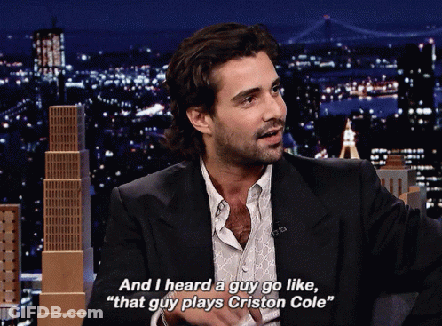 A Man Says " And I Heard A Guy Go Like That Guy Plays Cristin Cole " GIF