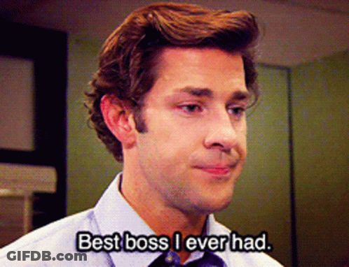 A Man Says " Best Boss I Ever Had " While Wearing A Tie GIF