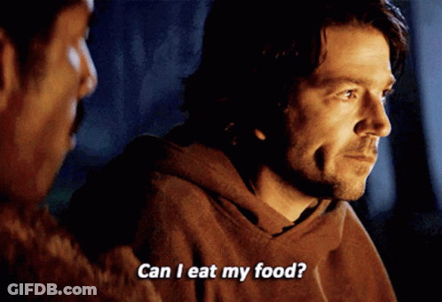 Man Asking Can I Eat My Food GIF
