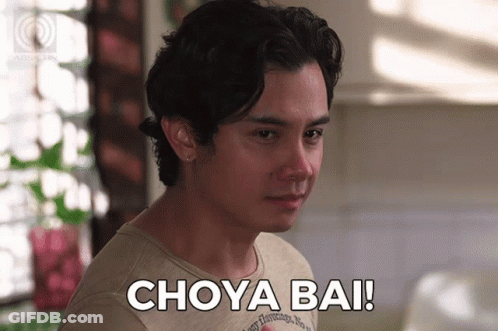 A Man Says Choya Bai While Looking At Something GIF