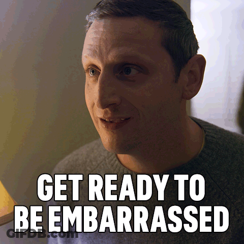 A Man Says " Get Ready To Be Embarrassed " While Looking At The Camera GIF