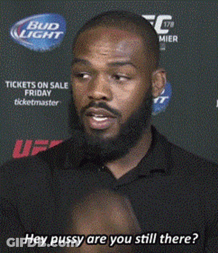 A Man Says Hey Pussy Are You Still There In Front Of A Bud Light Ad GIF