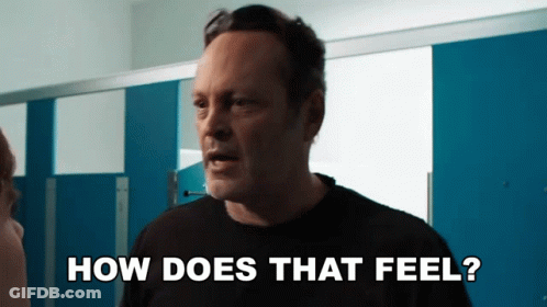 Man Asking How Does That Feel In Bathroom GIF