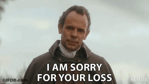 A Man Says I Am Sorry For Your Loss In Front Of A Netflix Logo GIF