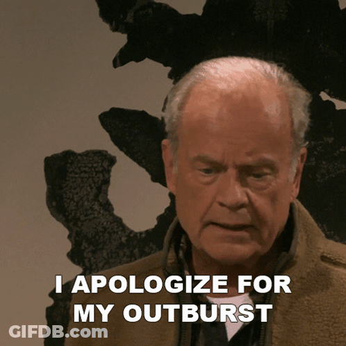 Man Apologizing For Outburst In Front Of Painting GIF