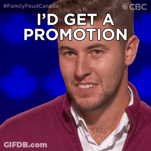 A Man Says I 'D Get A Promotion On A Blue Screen GIF