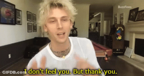 A Man Says " I Don T Feel You But Thank You " GIF