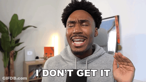 A Man Says I Don 'T Get It In Front Of A Plant GIF