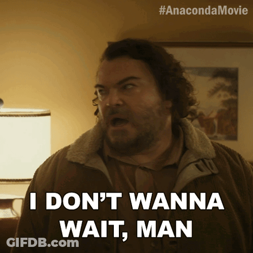 A Man Says " I Don 'T Wanna Wait Man " In A Room GIF