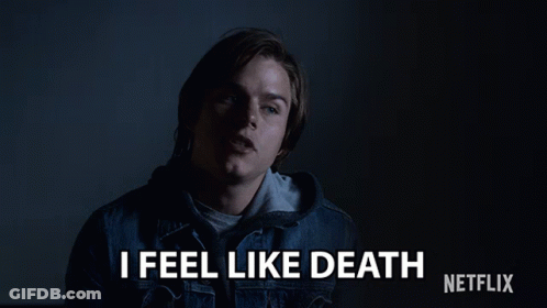 A Man Says I Feel Like Death In A Dark Room GIF