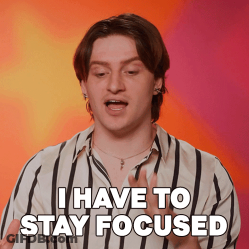 A Man Says " I Have To Stay Focused " In A Striped Shirt GIF
