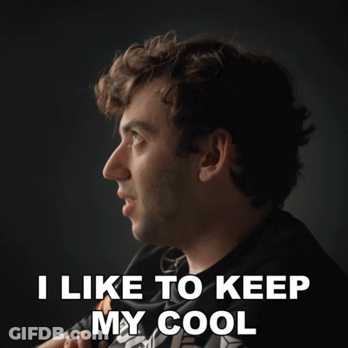 A Man Says " I Like To Keep My Cool " While Looking Up GIF