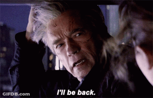 A Man Says I 'Ll Be Back In Front Of Another Man GIF
