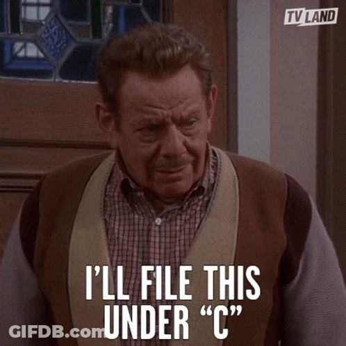 A Man Says I 'Ll File This Under C GIF