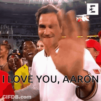 A Man Says I Love You Aaron In A Crowd GIF