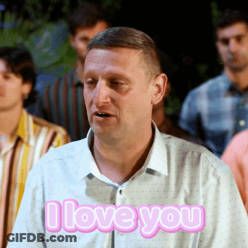 A Man Says I Love You In A Pink Sticker GIF