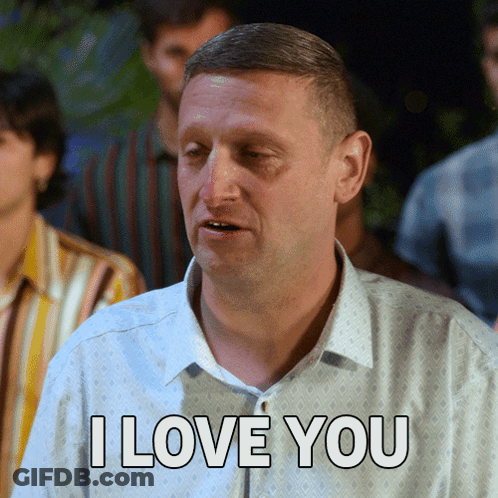 A Man Says " I Love You " In Front Of A Crowd GIF