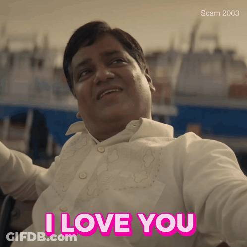 A Man Says I Love You In Pink Letters GIF