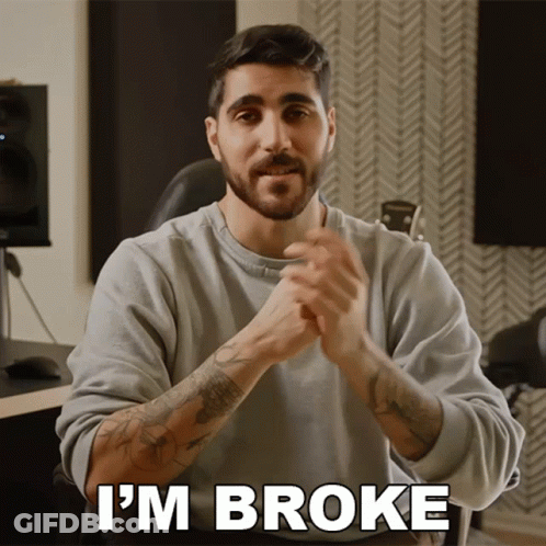 A Man Says I 'M Broke With His Hands Together GIF