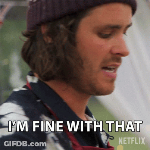 A Man Says I 'M Fine With That In Front Of A Netflix Logo GIF