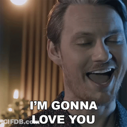 A Man Says I 'M Gonna Love You With His Mouth Open GIF