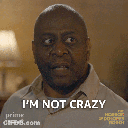 A Man Says " I 'M Not Crazy " In Front Of A Prime Logo GIF