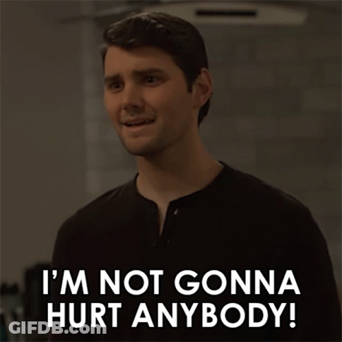 A Man Says " I 'M Not Gonna Hurt Anybody " In A Kitchen GIF