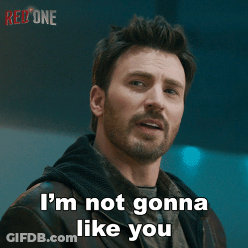 A Man Says I 'M Not Gonna Like You In Front Of A Red One Logo GIF