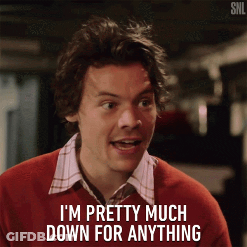 A Man Says I 'M Pretty Much Down For Anything In A Snl Advertisement GIF
