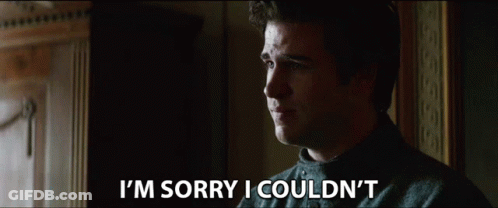 A Man Says I 'M Sorry I Couldn 'T In Front Of A Mirror GIF