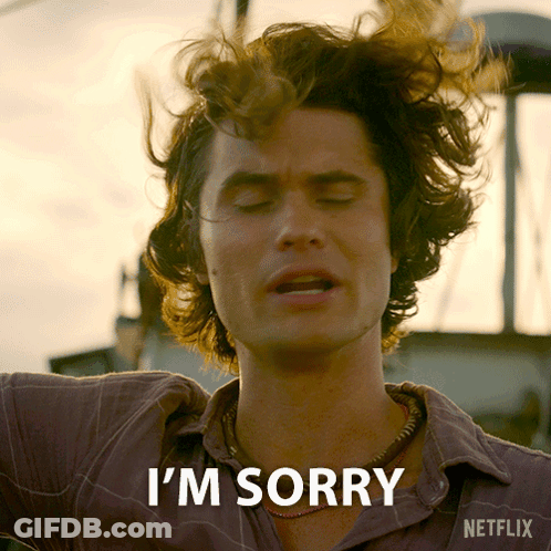 A Man Says I 'M Sorry In A Netflix Ad GIF