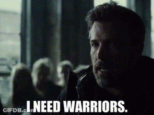 A Man Says I Need Warriors In Front Of A Crowd GIF