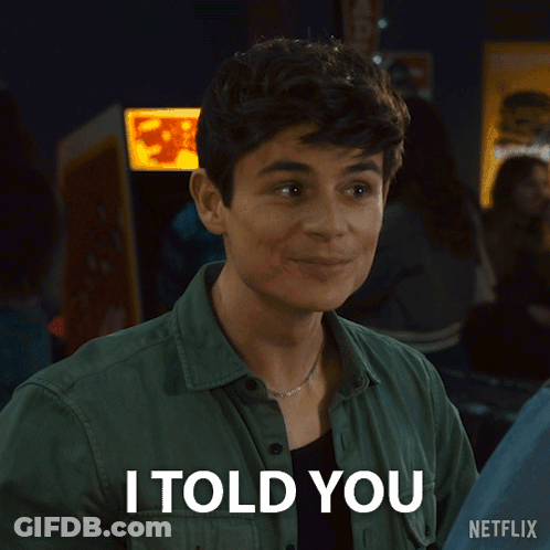 A Man Says I Told You In Front Of An Arcade Machine GIF