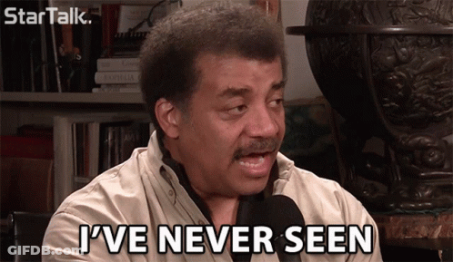 A Man Says " I 'Ve Never Seen " While Talking Into A Microphone GIF