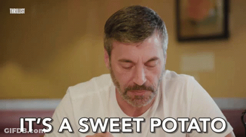 A Man Says It 'S A Sweet Potato While Eating GIF