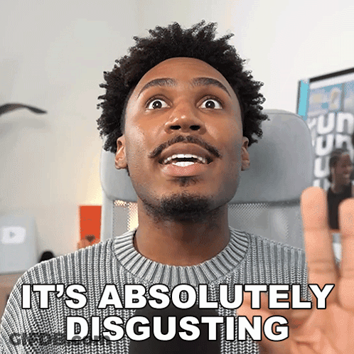 A Man Says It 'S Absolutely Disgusting With His Hand Up GIF
