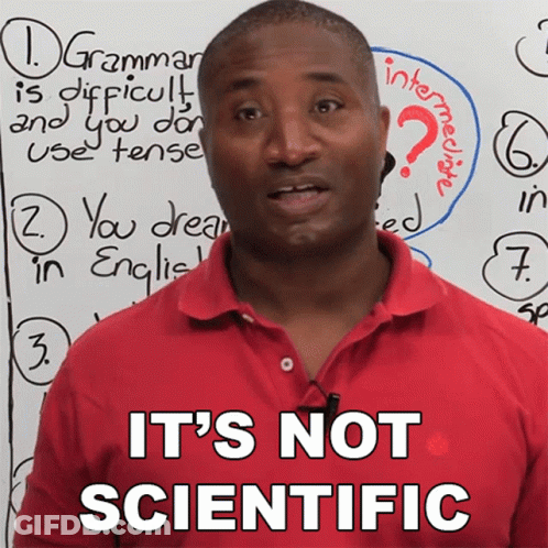 A Man Says It 'S Not Scientific In Front Of A White Board GIF