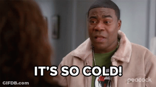 A Man Says It 'S So Cold In A Peacock Advertisement GIF