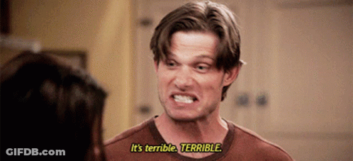 Man Saying It's Terrible While Talking To Woman GIF