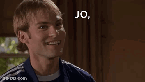 A Man Says Jo I Know Your Body In Front Of A Window . GIF
