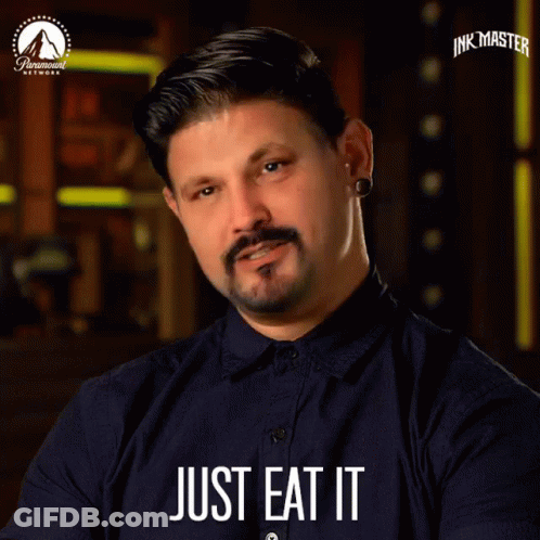 A Man Says " Just Eat It " In A Paramount Network Ad GIF