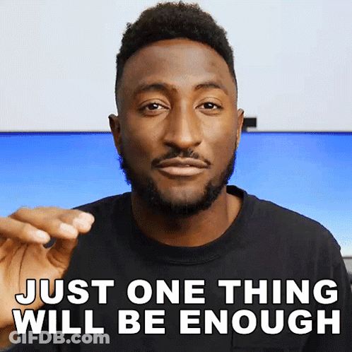 A Man Says Just One Thing Will Be Enough In A Black Shirt GIF