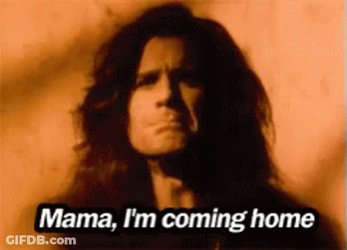 A Man Says Mama I 'M Coming Home In A Black And White Photo GIF