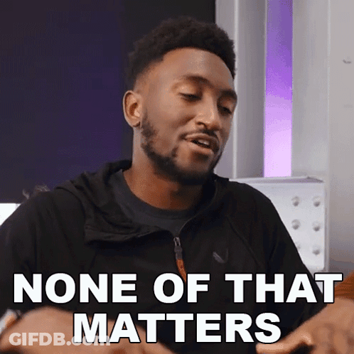 A Man Says " None Of That Matters " In A Purple Room GIF
